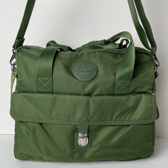 Dr. Martens Olive Green Nylon Messenger Bomber Jacket Utility Flight Bag - Picture 2 of 16